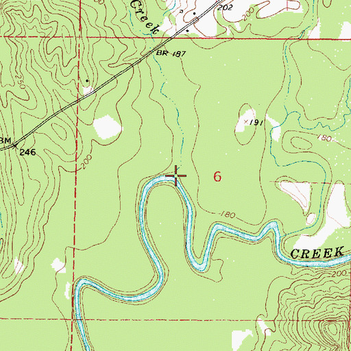 Topographic Map of Little Dry Creek, MS