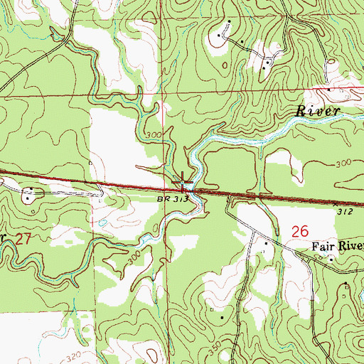 Topographic Map of Little Fair River, MS