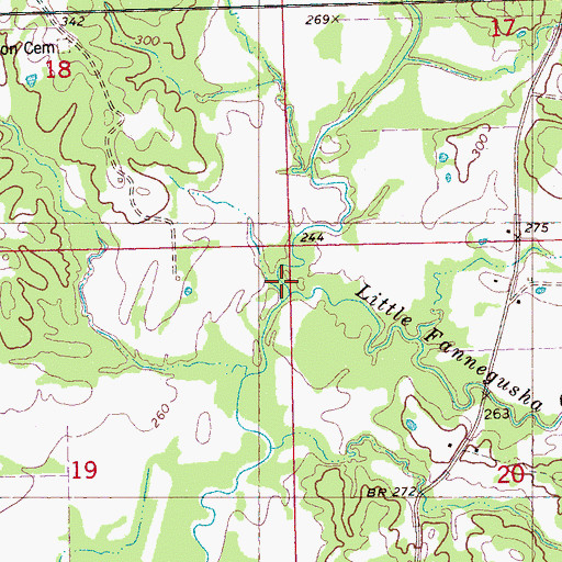 Topographic Map of Little Fannegusha Creek, MS