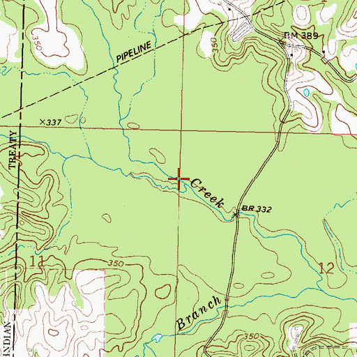 Topographic Map of Little Hatchapaloo Creek, MS