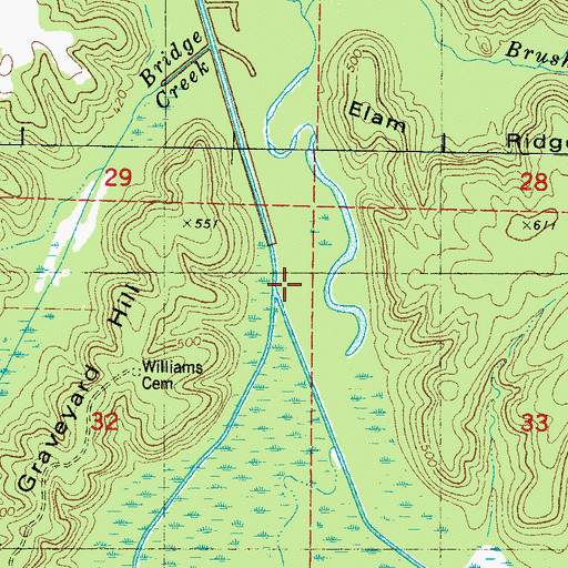 Topographic Map of Little Hatchie River, MS