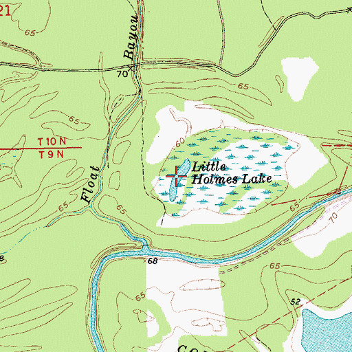 Topographic Map of Little Holmes Lake, MS