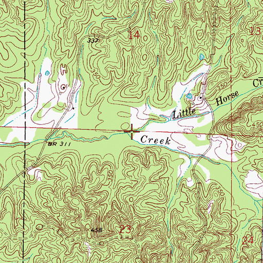 Topographic Map of Little Horse Creek, MS