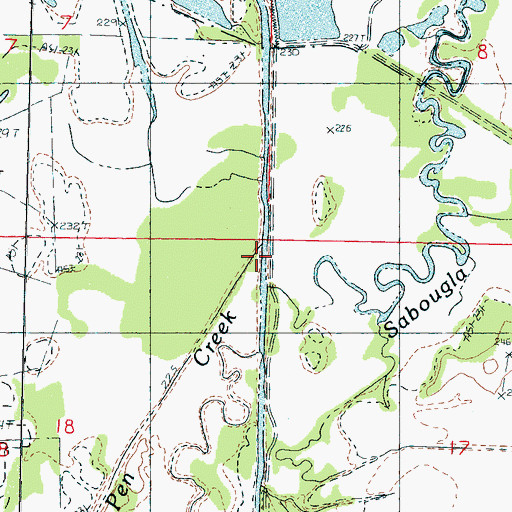Topographic Map of Little Horse Pen Creek, MS