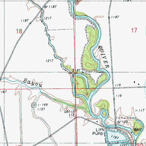 Topographic Map of Little Jack Bayou, MS