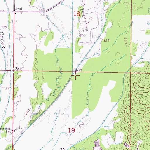 Topographic Map of Little Jensay Creek, MS