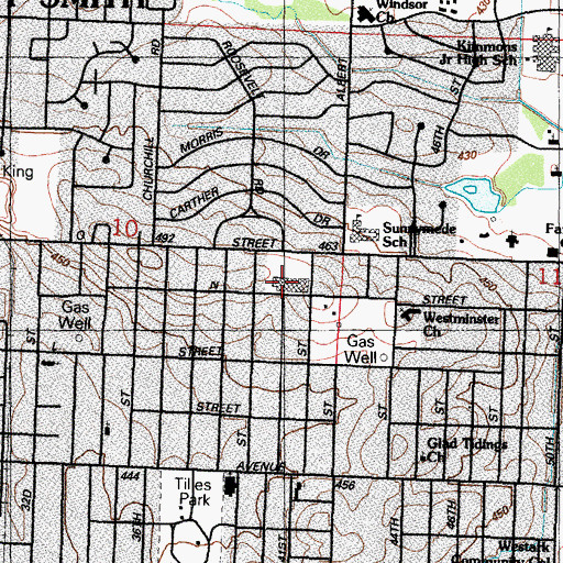 Topographic Map of Sunnymede Shopping Center, AR