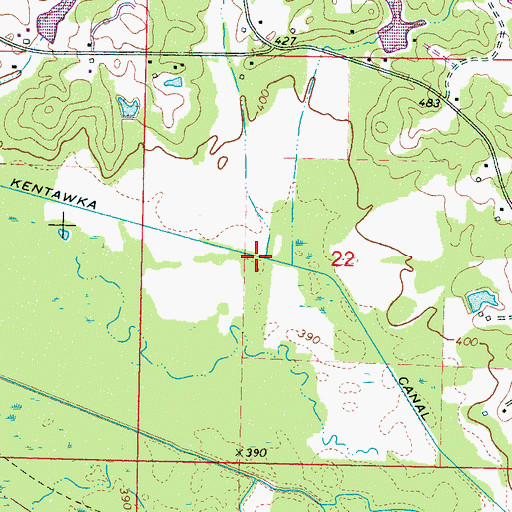 Topographic Map of Little Kentawka Canal, MS