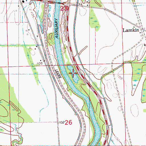 Topographic Map of Little Kilby Lake, MS