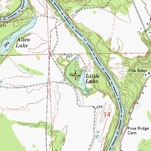 Topographic Map of Little Lake, MS