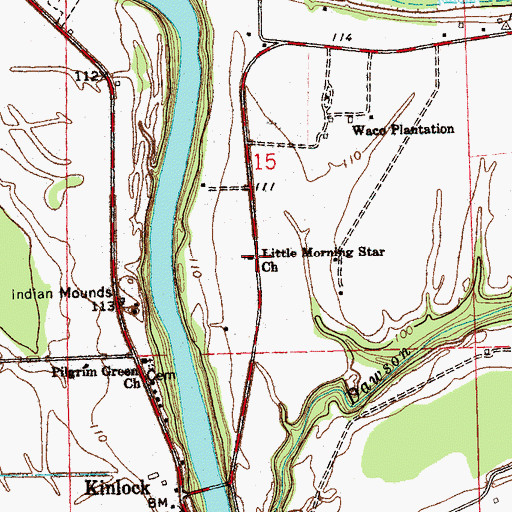 Topographic Map of Little Morning Star Church, MS