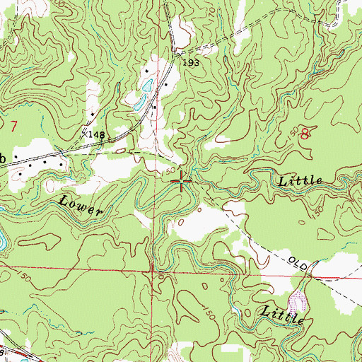 Topographic Map of Little Prong Creek, MS