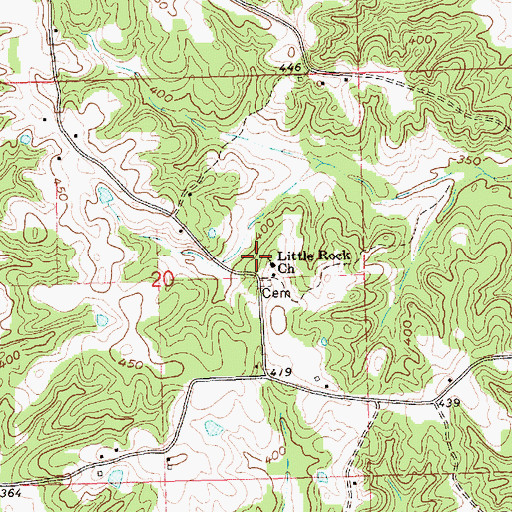 Topographic Map of Little Rock Church, MS