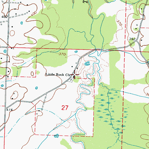 Topographic Map of Little Rock Church, MS