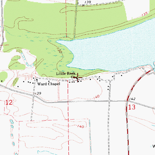 Topographic Map of Little Rock Church, MS