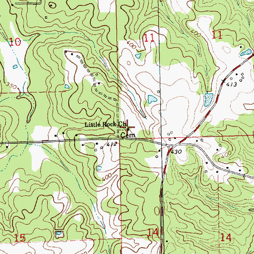 Topographic Map of Little Rock Church, MS
