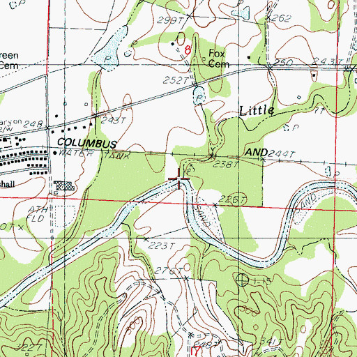 Topographic Map of Little Rock Creek, MS