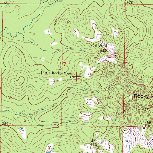 Topographic Map of Little Rocky Mount Church, MS