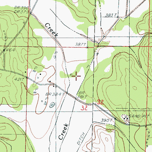 Topographic Map of Little Sand Creek, MS
