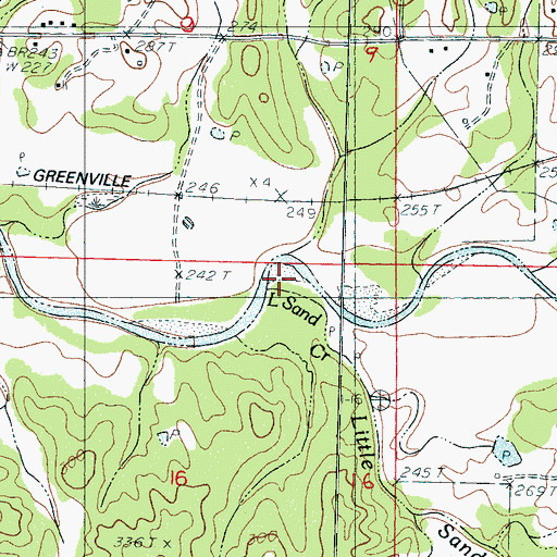 Topographic Map of Little Sand Creek, MS