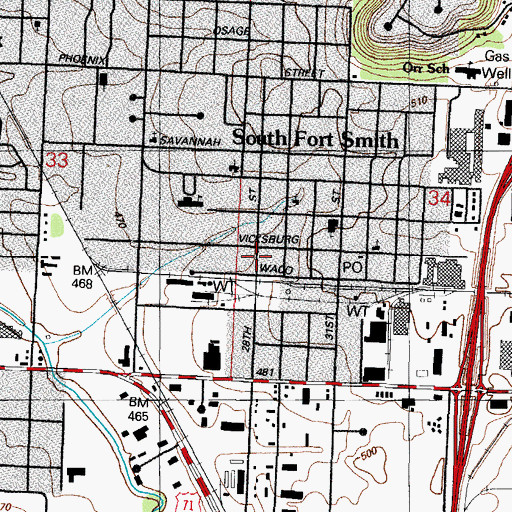 Topographic Map of Victory Temple, AR