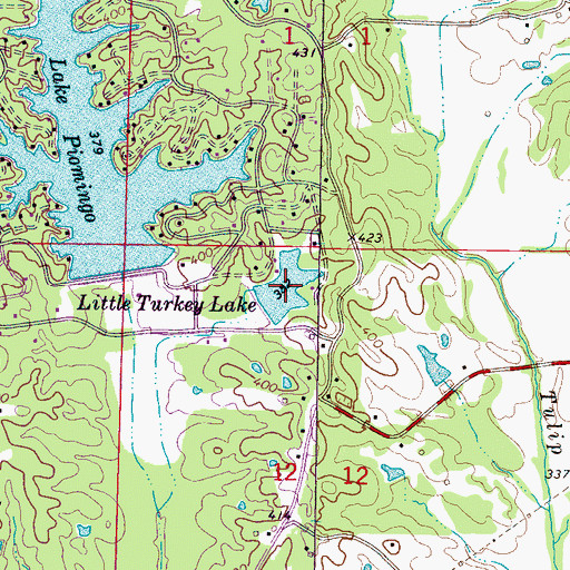 Topographic Map of Little Turkey Lake, MS