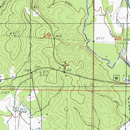 Topographic Map of Little Union, MS