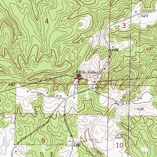 Topographic Map of Little Valley Church, MS