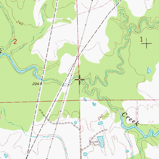 Topographic Map of Little White Oak Creek, MS