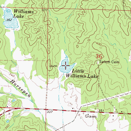 Topographic Map of Little Williams Lake, MS