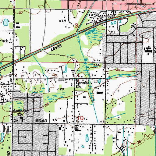 Topographic Map of Little Zion Church, MS