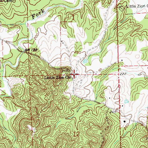 Topographic Map of Little Zion Church, MS