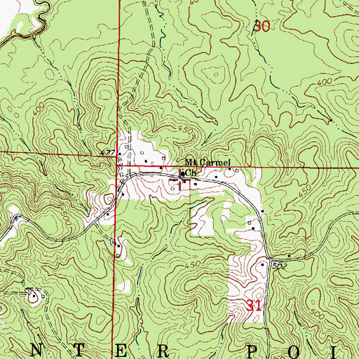 Topographic Map of Piney Park School (historical), AR