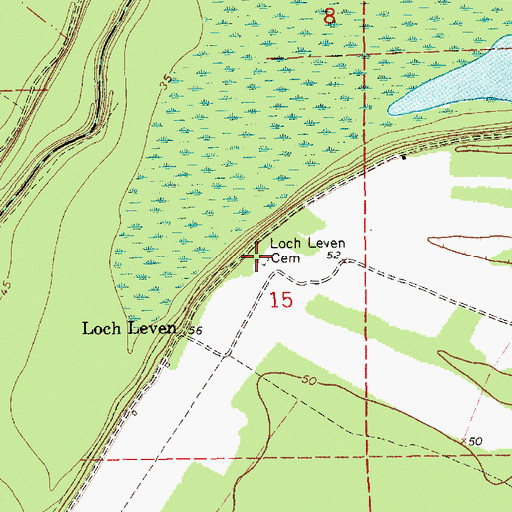 Topographic Map of Loch Leven Cemetery, MS