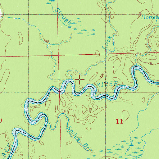 Topographic Map of Lock Creek, MS