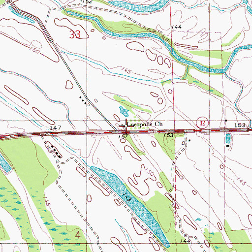 Topographic Map of Locopolis Church, MS