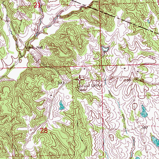 Topographic Map of Locust Grove Cemetery, MS
