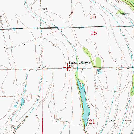 Topographic Map of Locust Grove Church, MS