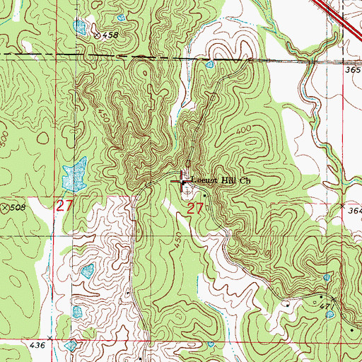 Topographic Map of Locust Hill Church, MS
