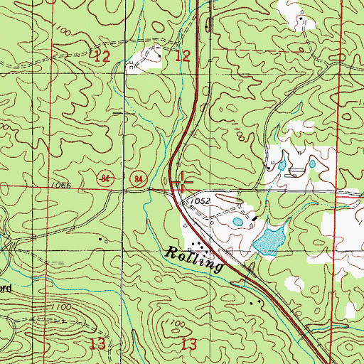 Topographic Map of Bowmans Spur School (historical), AR