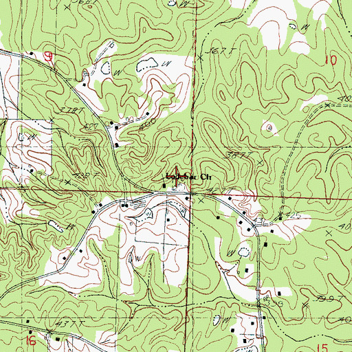 Topographic Map of Lodebar Church, MS