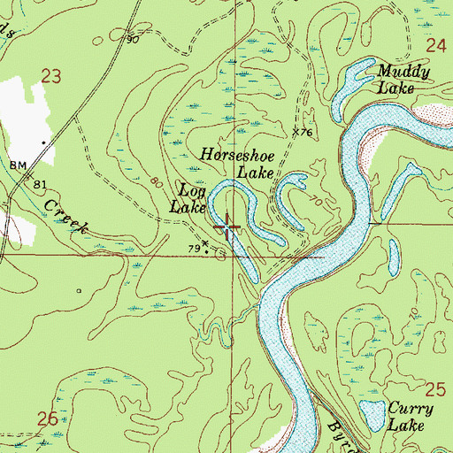 Topographic Map of Log Lake, MS