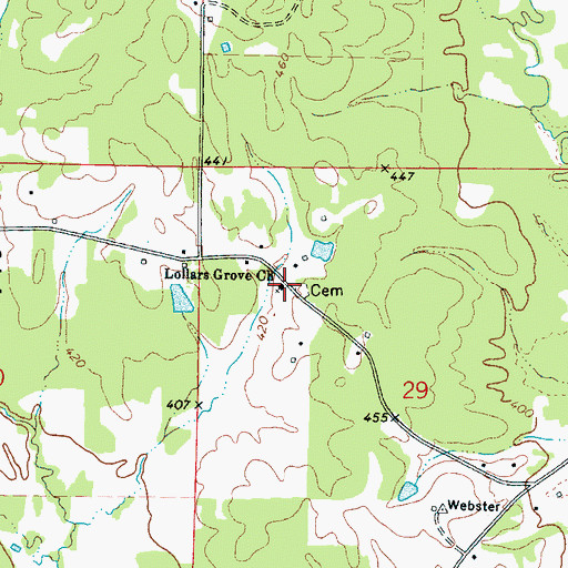 Topographic Map of Lollars Grove Church, MS