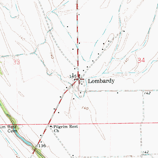 Topographic Map of Lombardy, MS