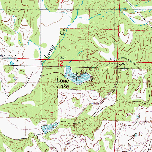 Topographic Map of Lone Lake, MS