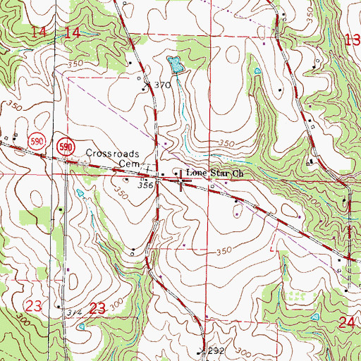 Topographic Map of Lone Star Church, MS