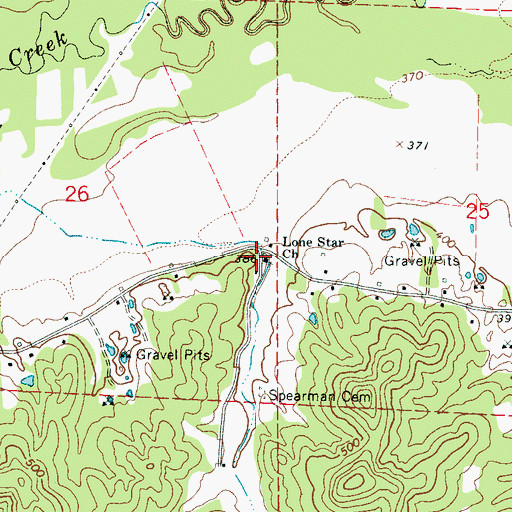 Topographic Map of Lone Star Church, MS
