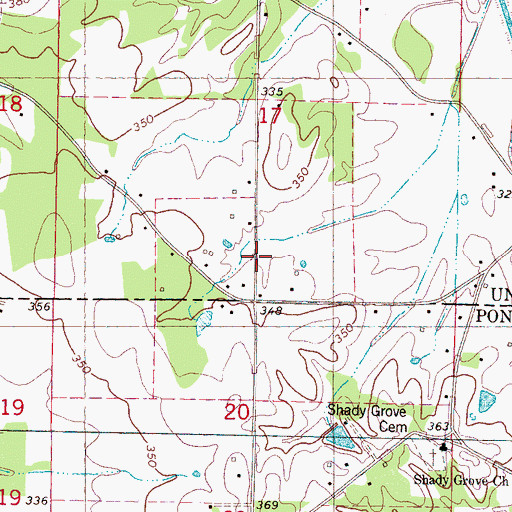 Topographic Map of Lone Star School, MS