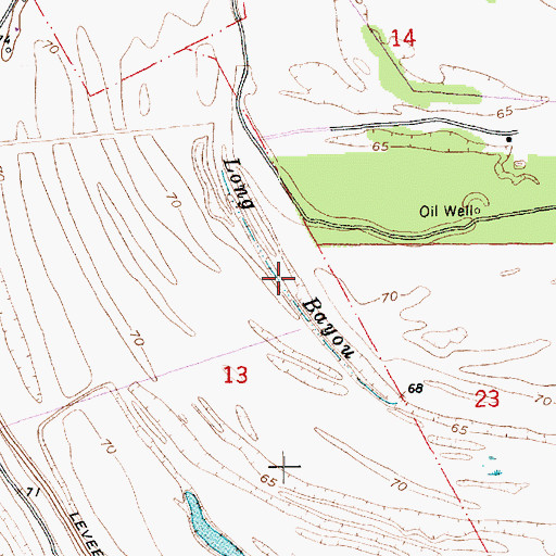 Topographic Map of Long Bayou, MS