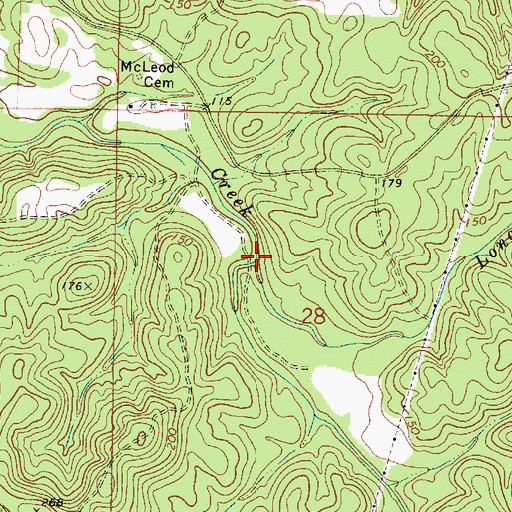 Topographic Map of Long Branch, MS